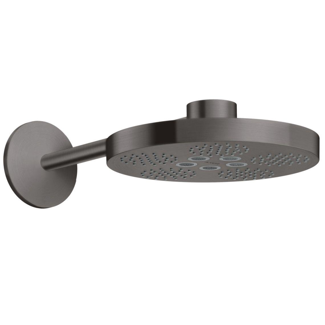 Лейка для верхнего душа Axor One 280 2jet с кронштейном Brushed Black Chrome (48492340)