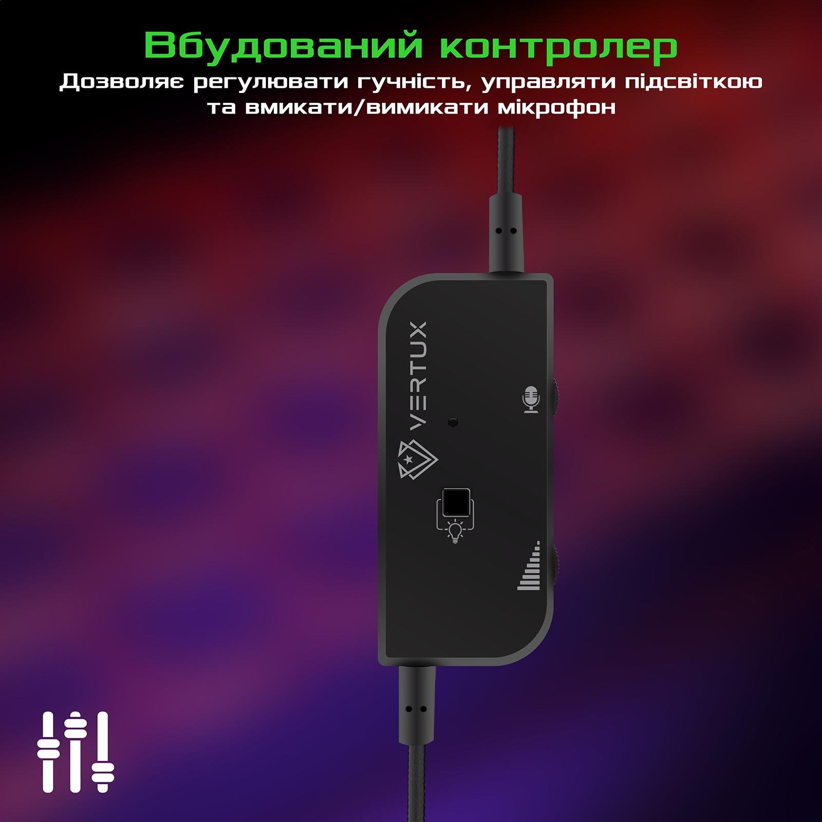 Гарнітура ігрова Vertux Tokyo 7,1 3,5 мм mini-Jack/USB Black (626234) - фото 5