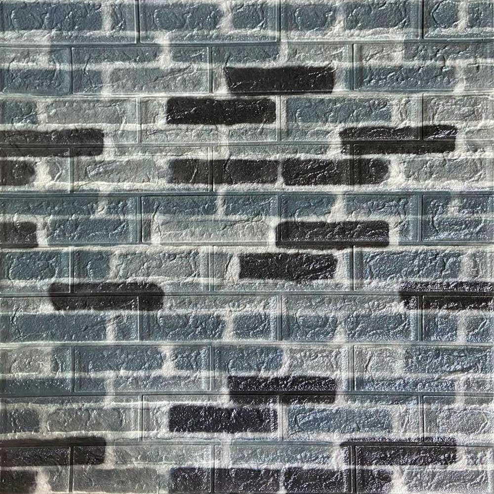 Декоративная 3D панель Sticker Wall под кирпич Екатеринославский самоклейка 700x770x5 мм Черно-синий