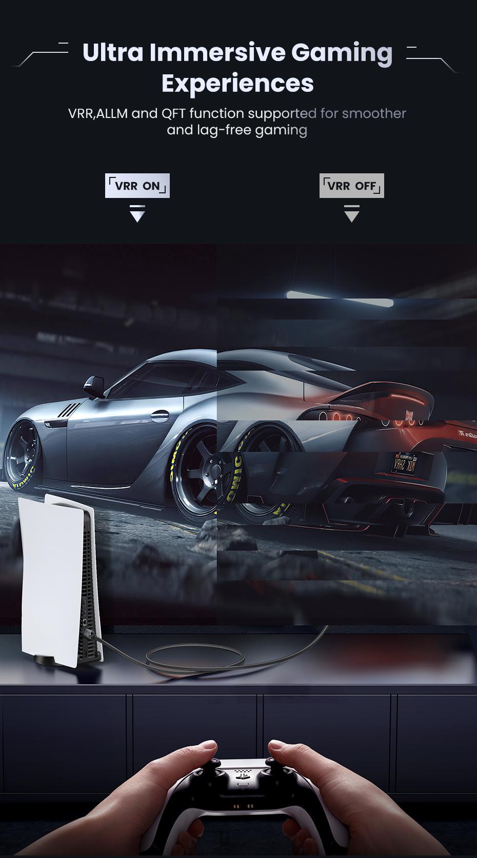 Кабель UGREEN HDMI 2.1 4K 120Hz 48 Гбіт/с 3D Dolby Atmos HDR 10+ eARC HDCP 2.3 1080p 240Hz 1,5 м Чорний (70320) - фото 11