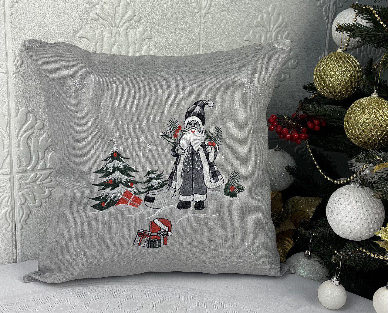 Наволочка новогодняя Santa Claus 40x40 см Grey (CN28803)