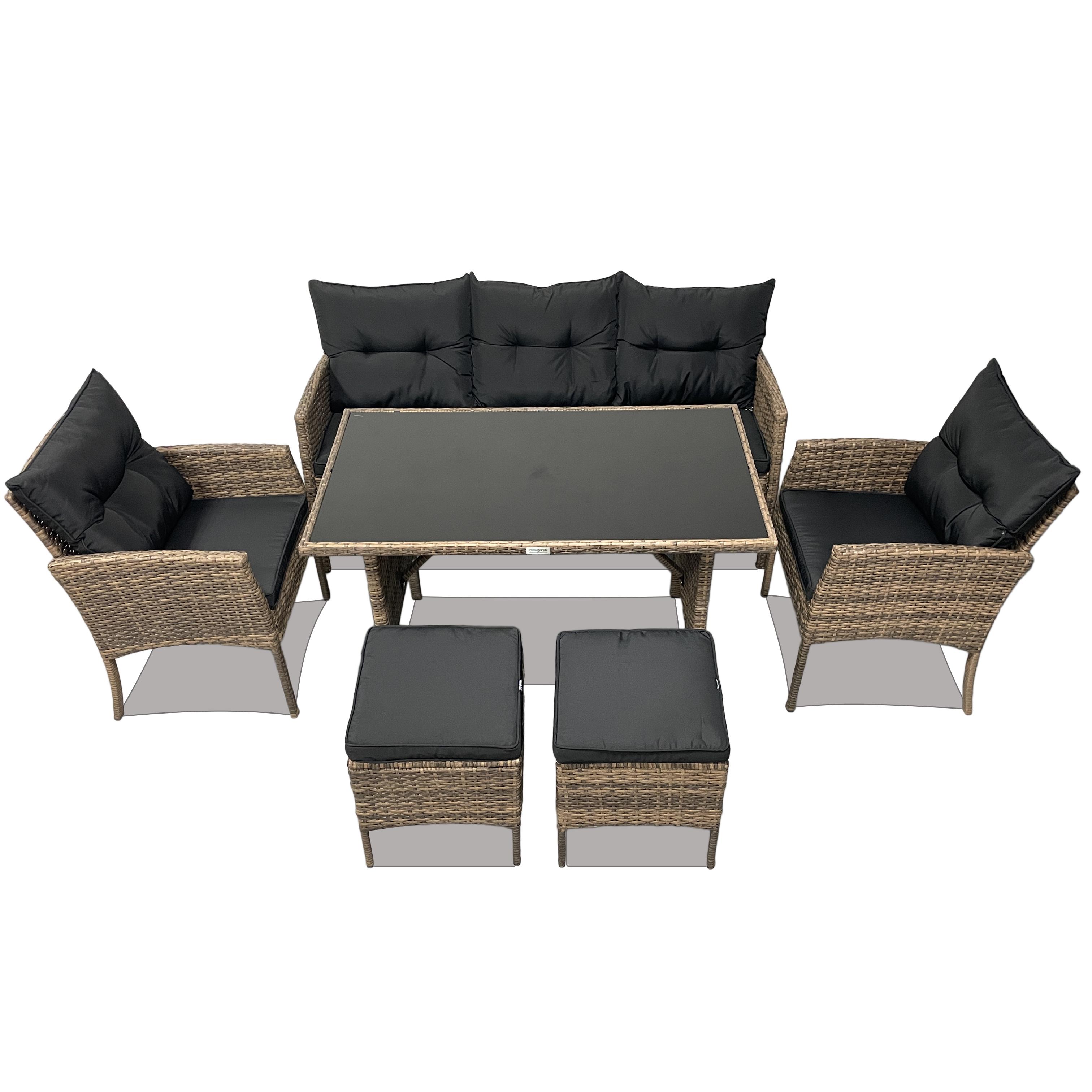 Комплекты садовой мебели из ротанга Loft Lounge делюкс лайт и два пуфа Светло-коричневый (303)