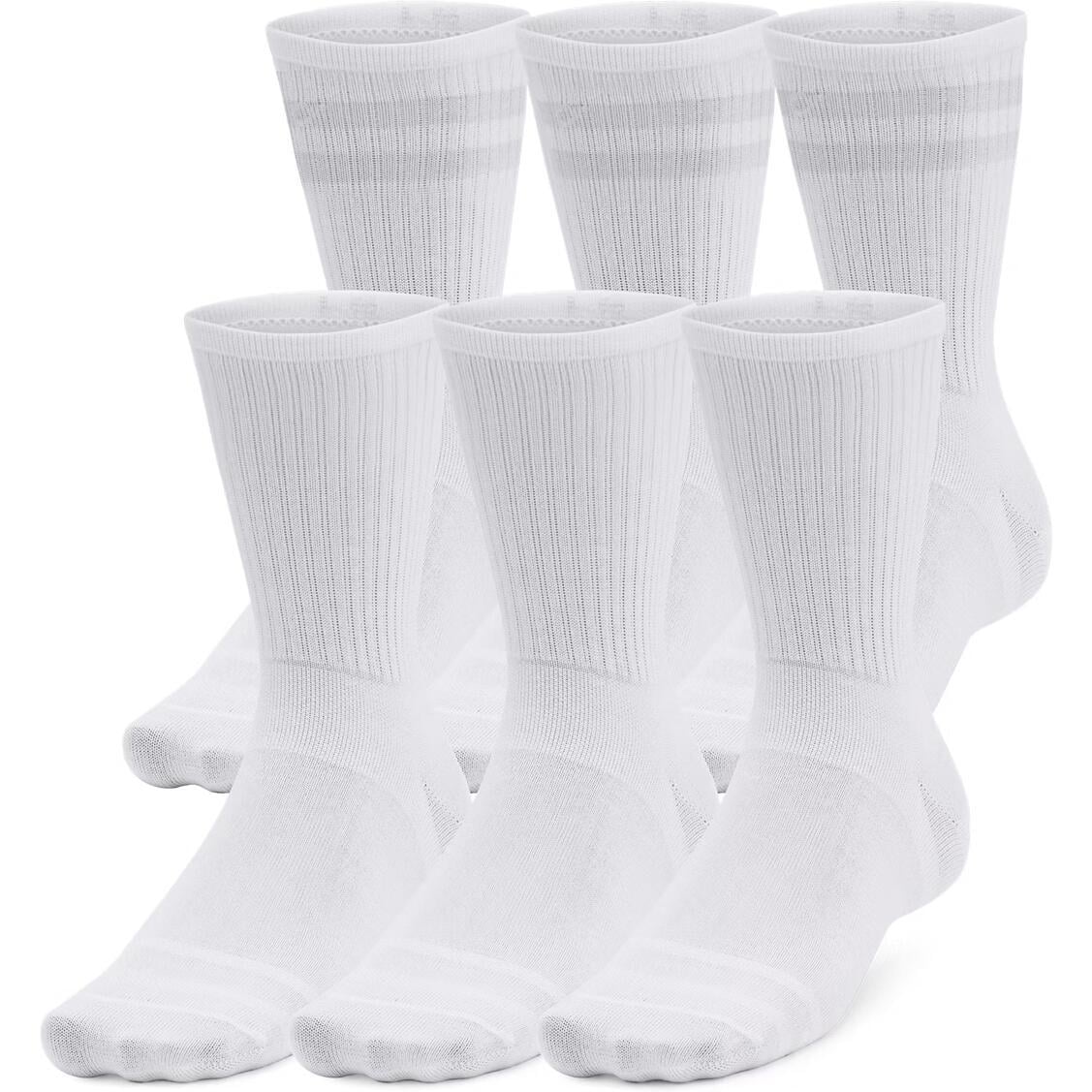 Шкарпетки Under Armour ESSENTIAL 6PK CREW 1387058-100 6 пар L Білий (51929-353)