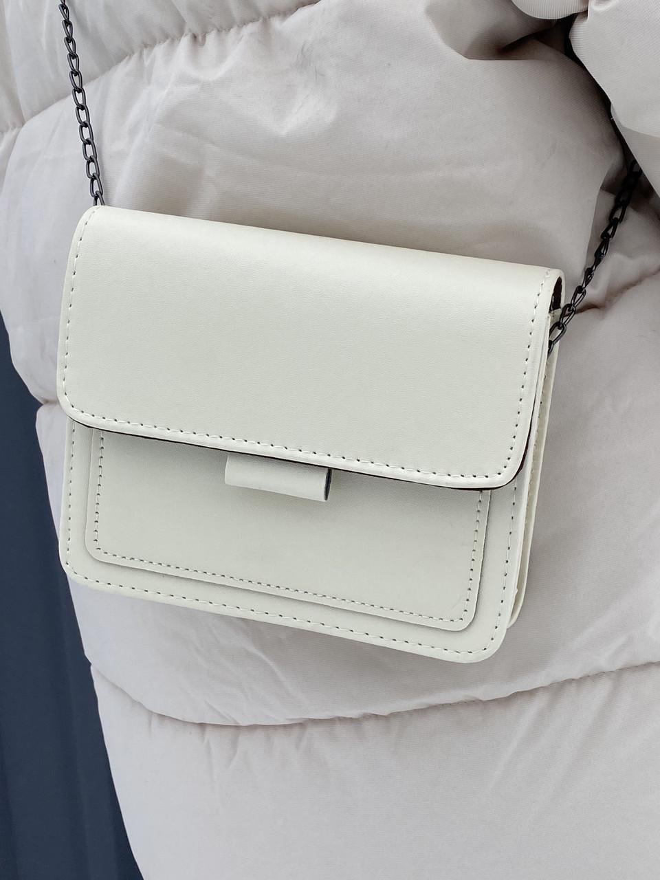 Жіноча сумка крос-боді на ланцюжку Білий/Молочний (18243040)