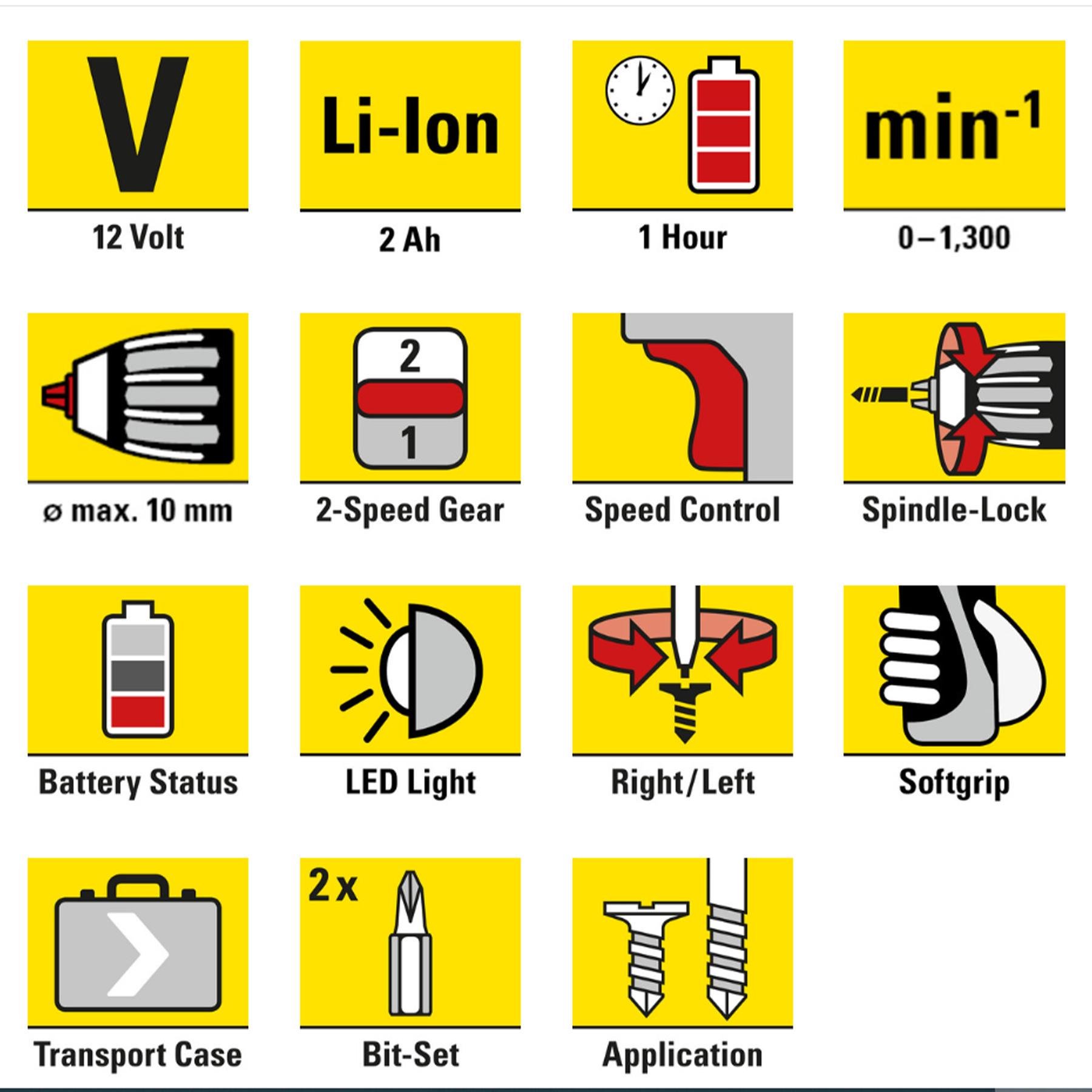 Дриль-шурупокрут акумуляторний Trotec PSCS 11-12V з кейсом (4410000102) - фото 10 Дриль-шурупокрут акумуляторний Trotec PSCS 11-12V з кейсом (4410000102) - фото 10