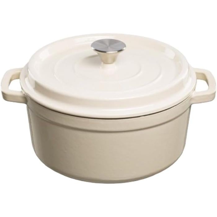 Жаровня чавунна Grandfeu з кришкою 3,5 л 24 см Білий (2670705)