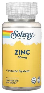 Цинк Solaray Zinc 50 мг 100 veg capsules (SOR-04710)