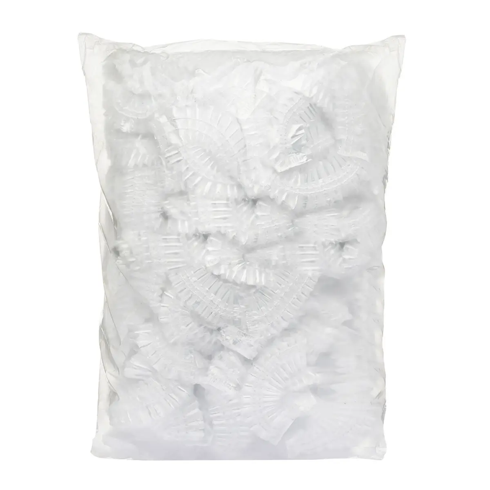 Шапочки гігієнічні одноразові з первинного PE 100 шт. White (138041) Шапочки гігієнічні одноразові з первинного PE 100 шт. White (138041)