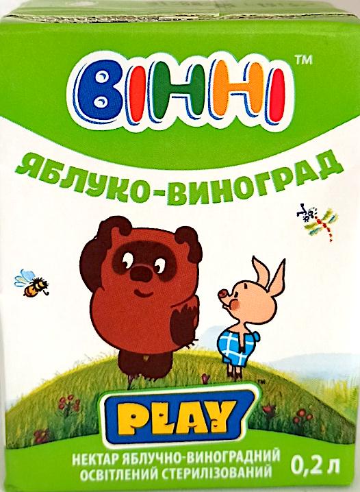 Сок детский Винни Play Яблочно-виноградный 200 мл (10638)