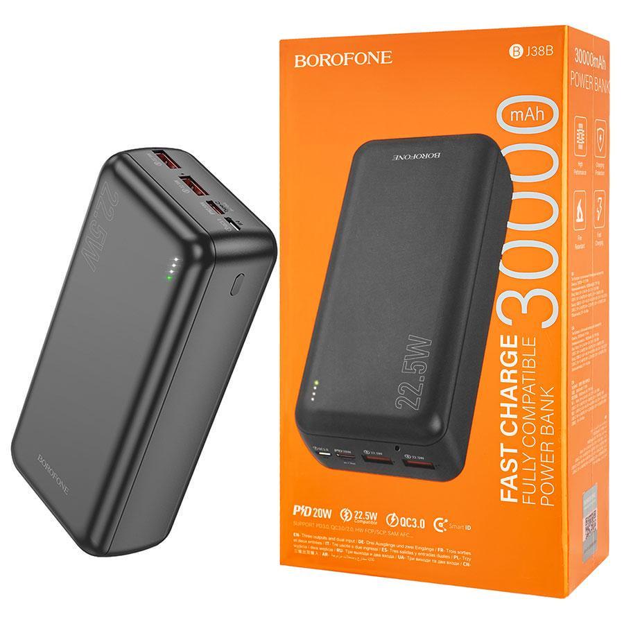 Повербанк Borofone BJ38B 22,5W+PD20W 30000 mAh Black (6941991105609)