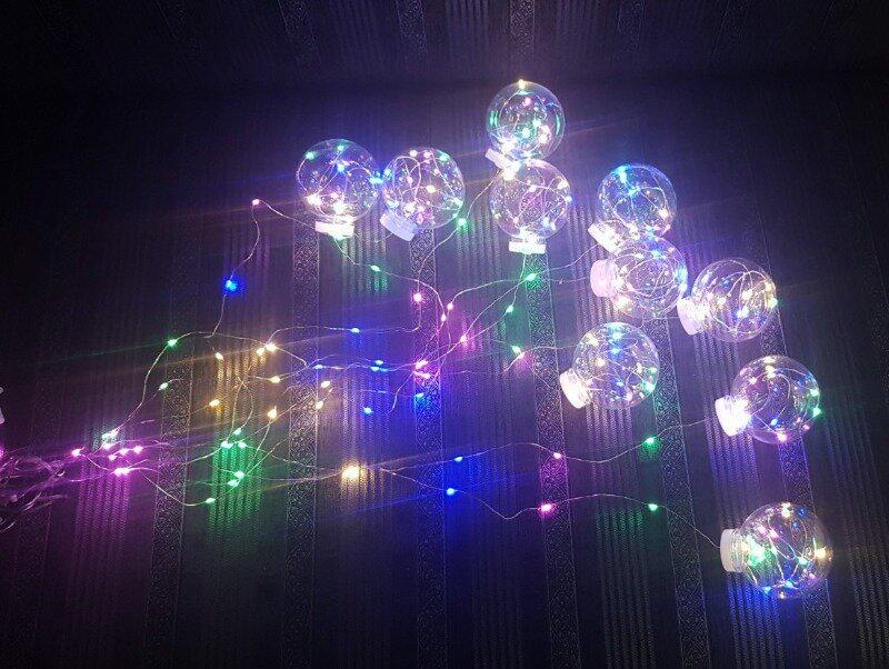 Гірлянда-штора 4078LL кульки з LED 3 м 10 куль Різнокольоровий
