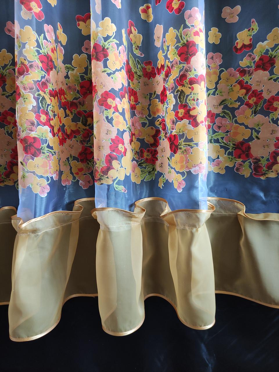 Занавеска с шифоновым ламбрекеном и рюшей 290х160 см Бежевый (ро-001) - фото 3 Занавеска с шифоновым ламбрекеном и рюшей 290х160 см Бежевый (ро-001) - фото 3