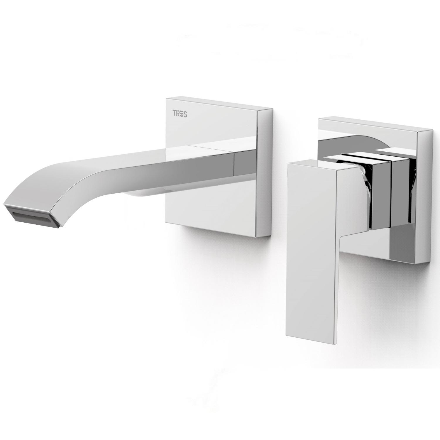Смеситель для умывальника Tres Cuadro Exclusive 00630003 настенный однорычажный Хром (153896)