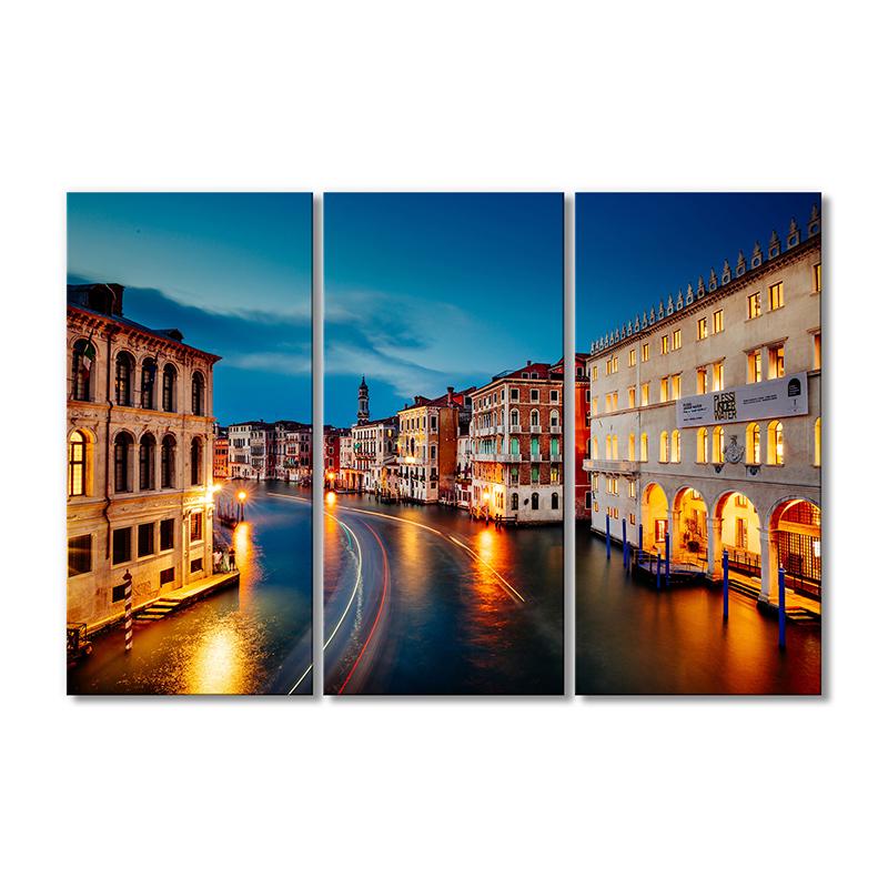 Картина модульная Вечер на Гранд-канале Венеции 3 модуля 70x105 см