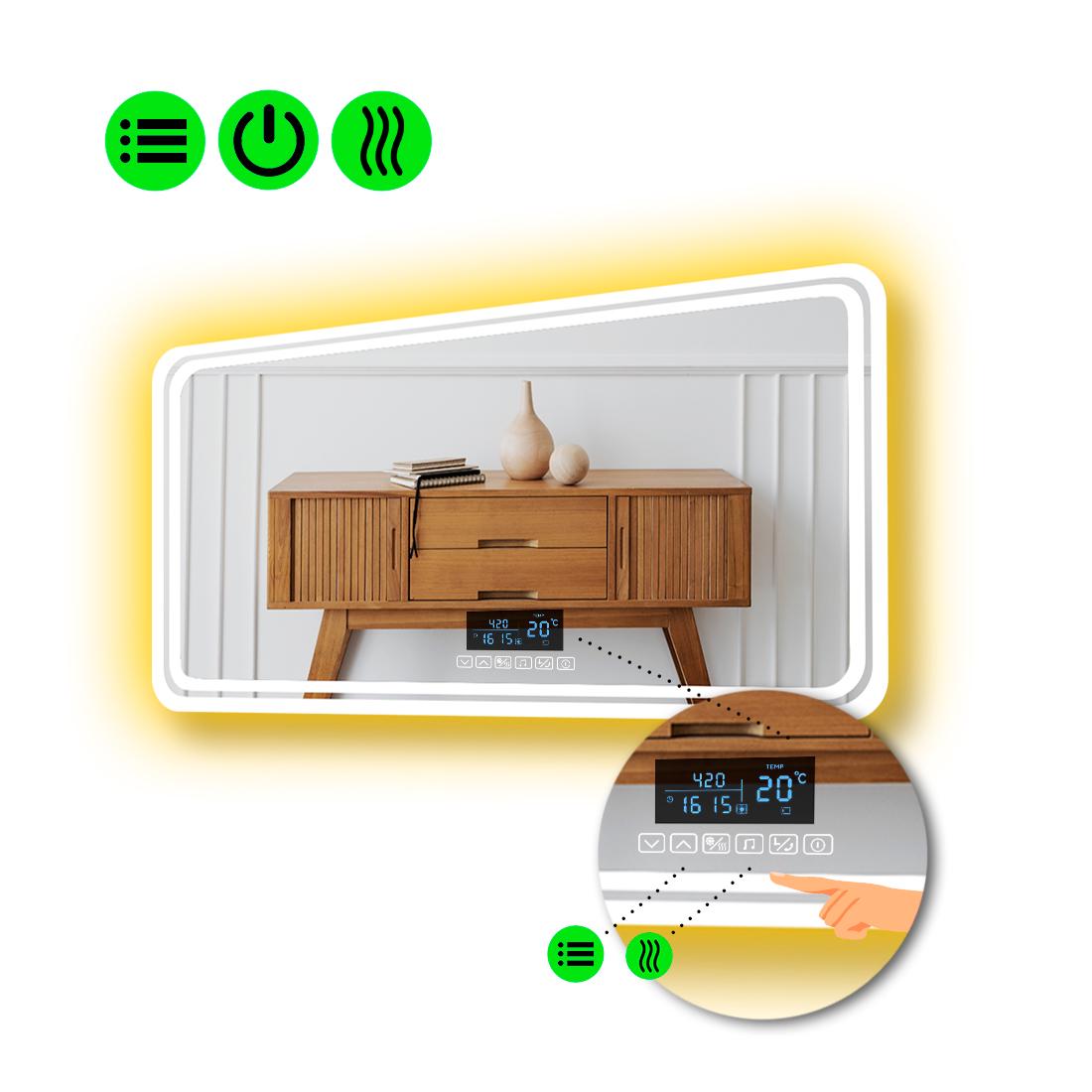 Зеркало с LED подсветкой Ottavia с Smart-блоком и подогревом 100x60 см (8994985)