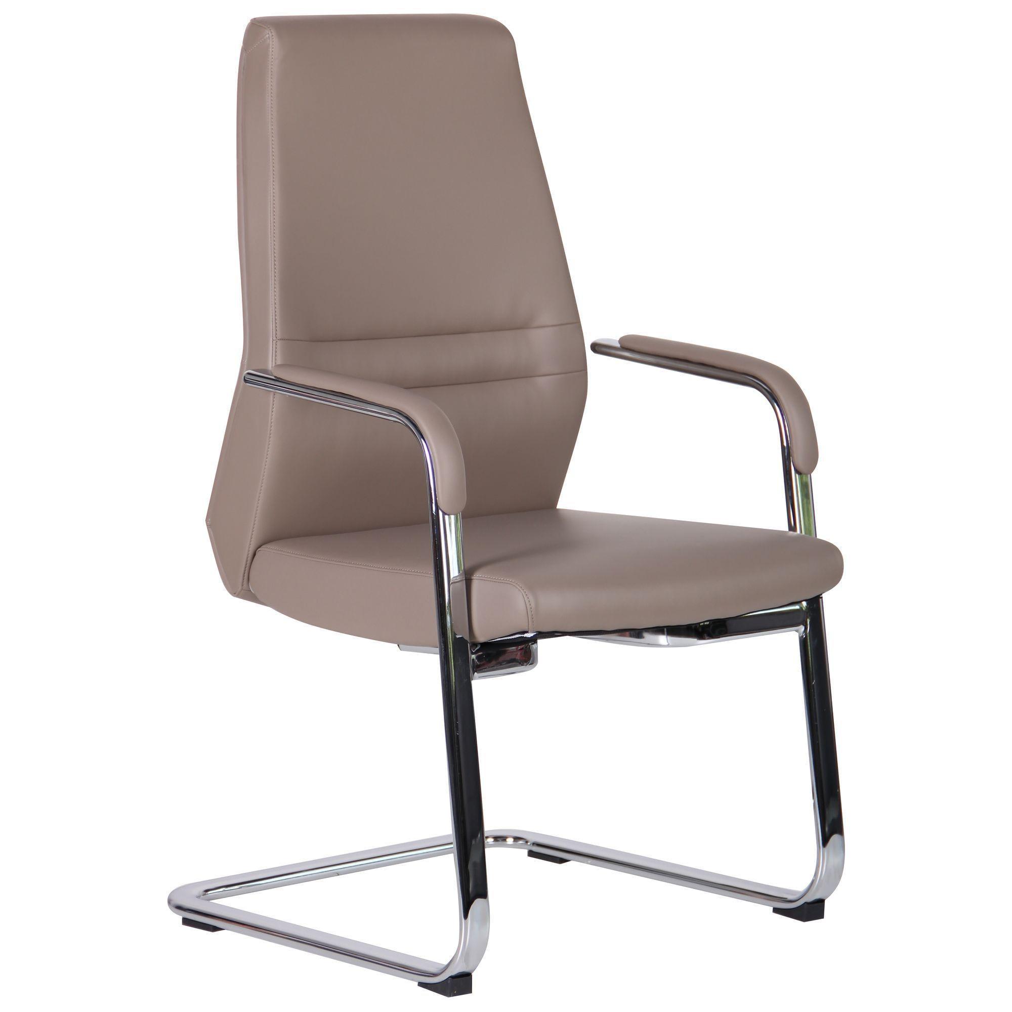 Офисное кресло AMF Larry CF Light Grey для кабинета 1070х590х670 сталь/экокожа Хром/Светло-серый
