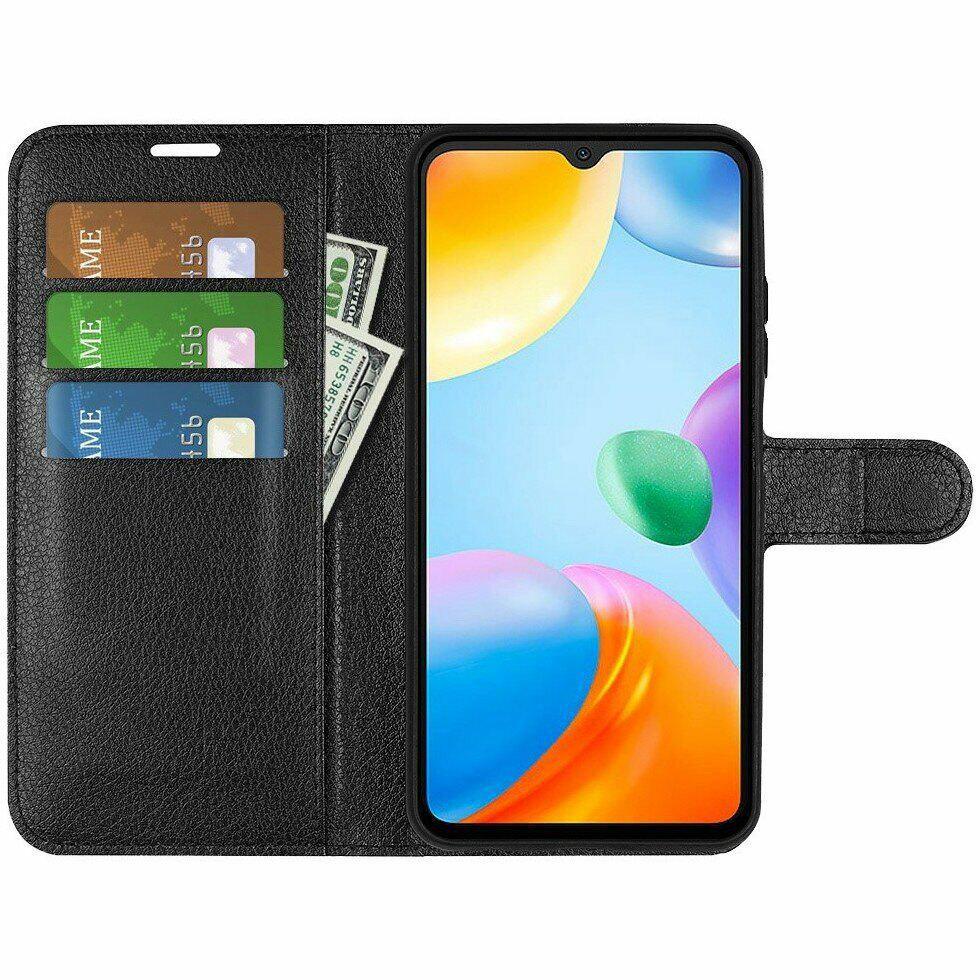 Чехол-Книжка с карманами для карт для Xiaomi Redmi 10C Черный (087716_1) - фото 2 Чехол-Книжка с карманами для карт для Xiaomi Redmi 10C Черный (087716_1) - фото 2
