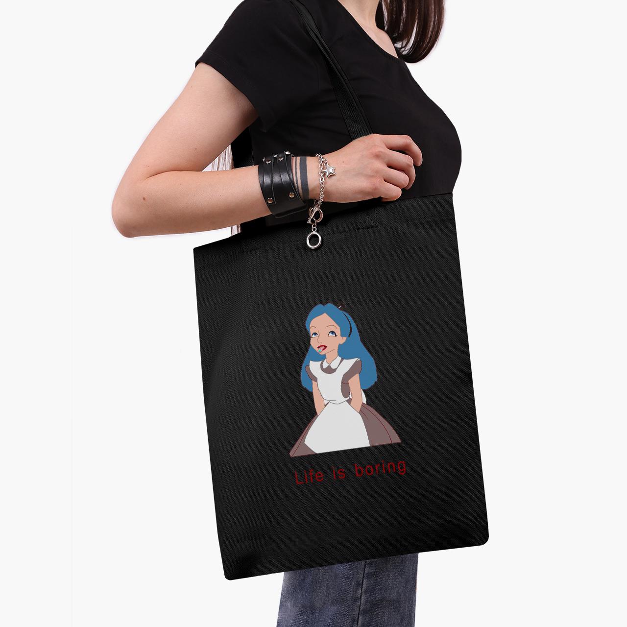 Эко сумка шоппер на молнии Алиса скукота Disney 41x35 см (9227-1435-BKZ)