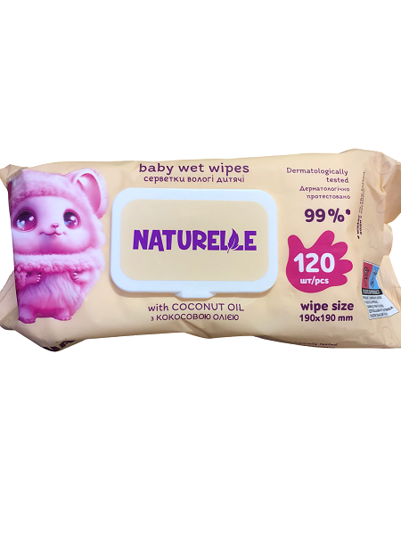 Серветки вологі Naturelle coconut oil з клапаном 120 шт. (ФО311225)