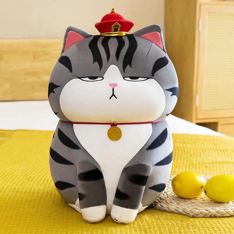 ᐉ Игрушка мягкая Кот с короной для детей и взрослых 3в1 Серый