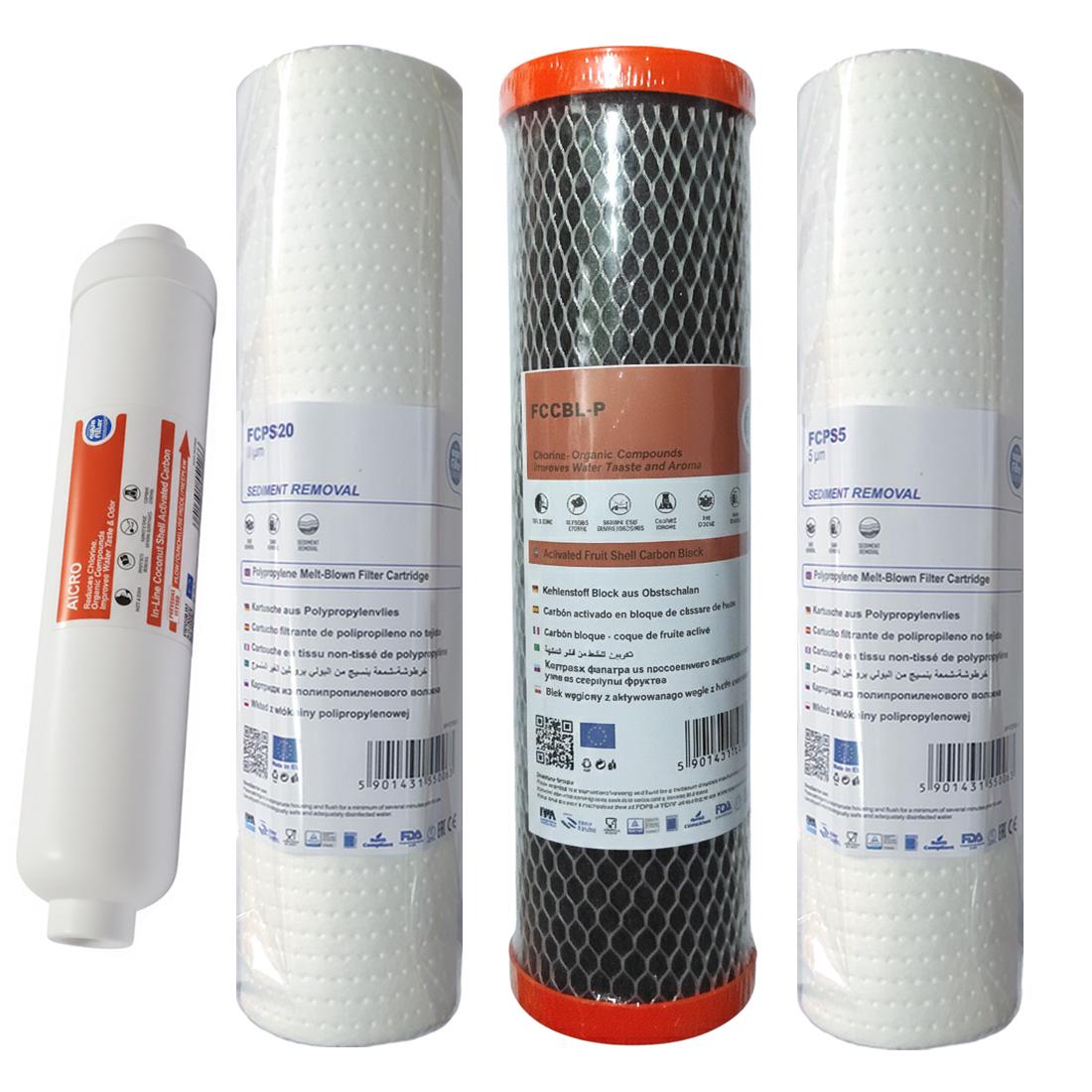 Набір картриджів Aquafilter для систем зворотного осмосу PP20-BL-PP5-Постфільтр (2019524319)
