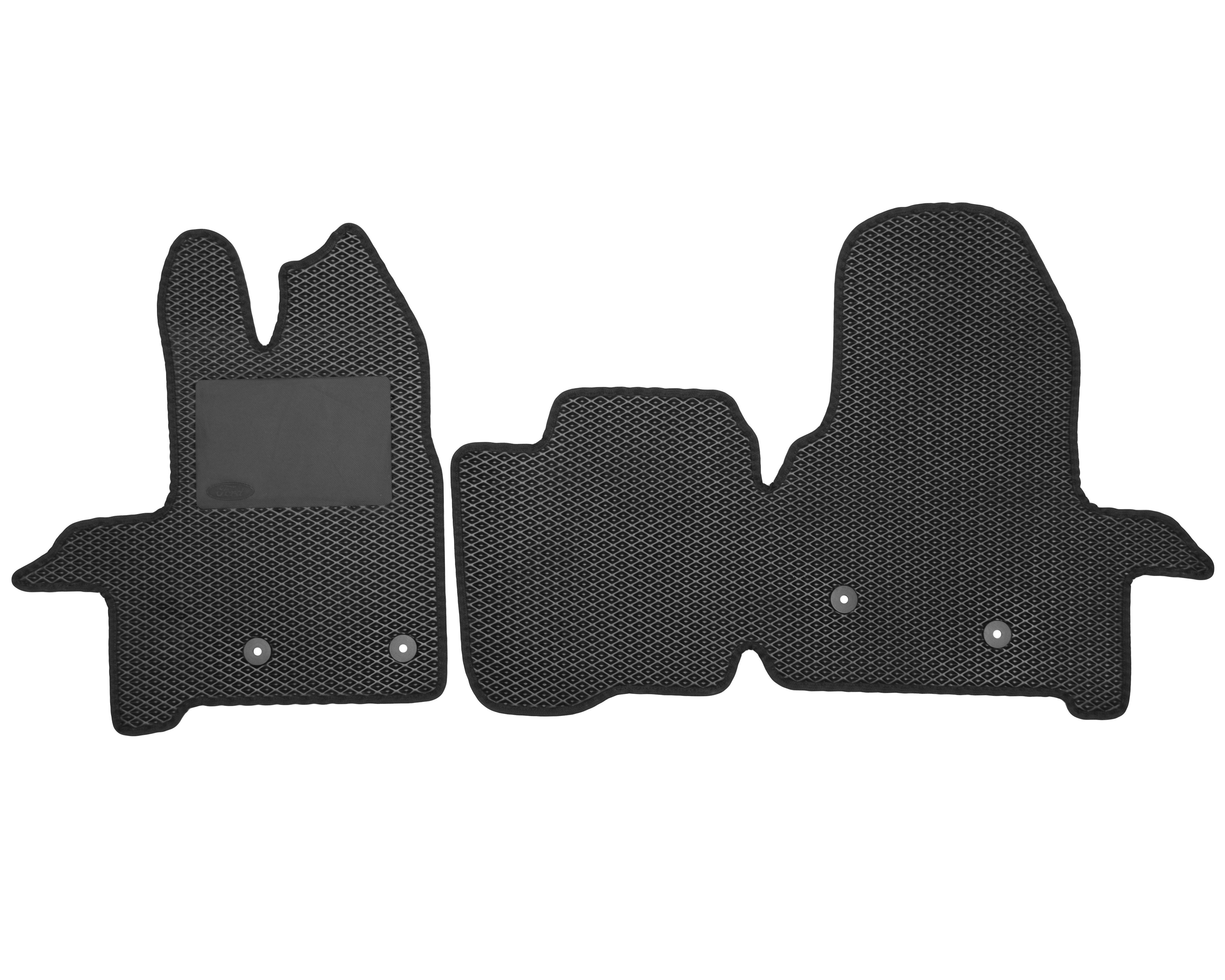 Коврики в салон передние для Ford Custom '13- EVA-полимерные с подпятником Черный (175832)