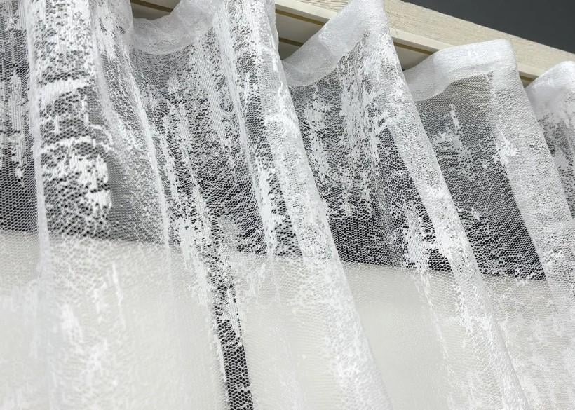 Тюль из жаккарда высотой 1,6 м Белый (1860т) - фото 3 Тюль из жаккарда высотой 1,6 м Белый (1860т) - фото 3