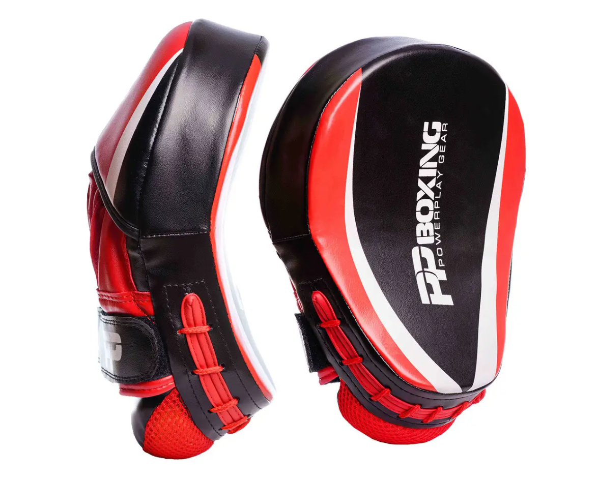 Боксерские лапы PowerPlay Черно-красный (3050)