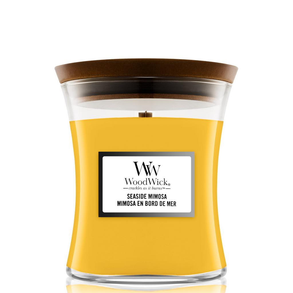 Свічка ароматична Woodwick Medium Seaside Mimosa з ароматом цитрусових/вінограду 275 г (1667915592)