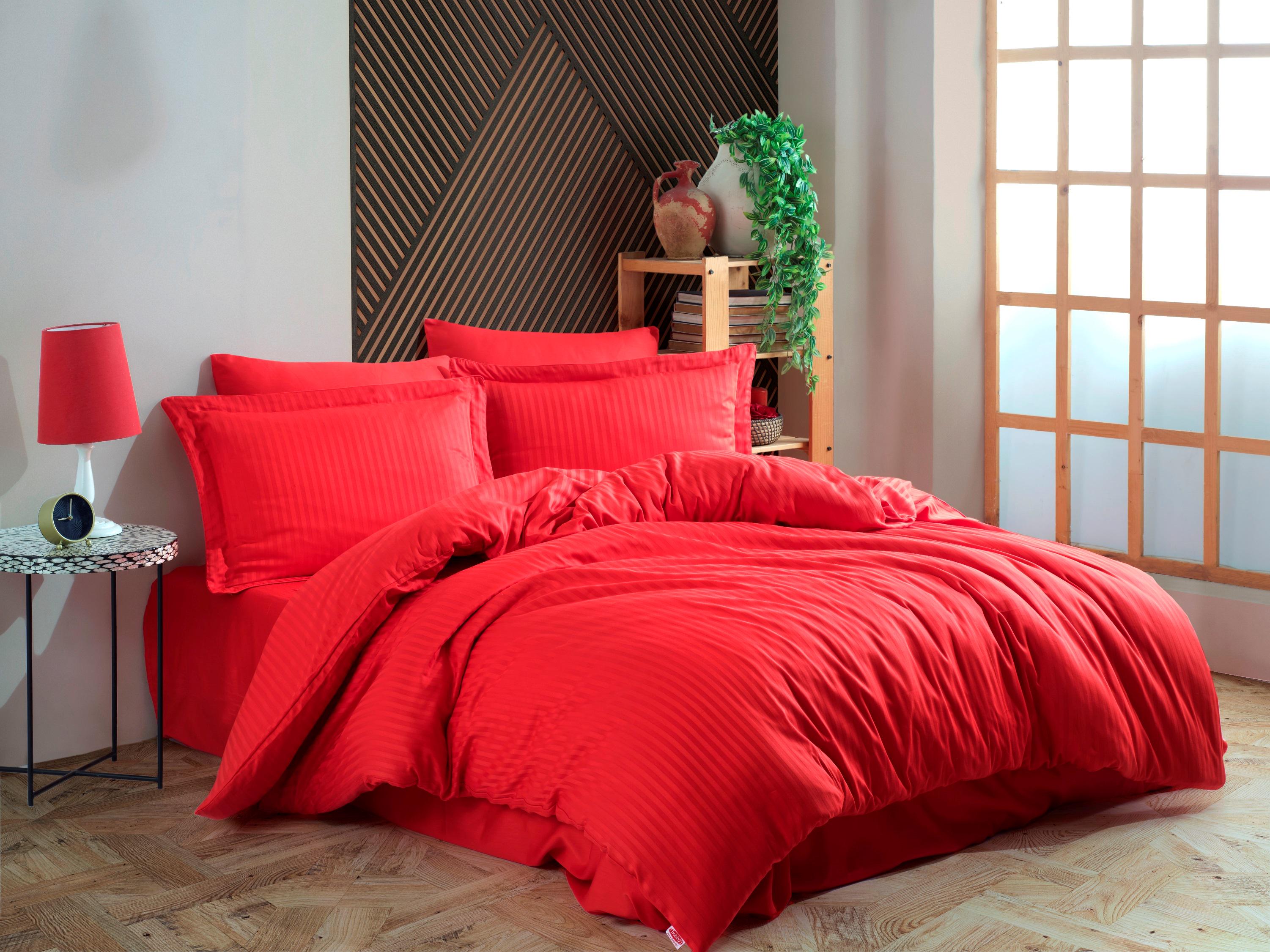Евро комплект постільної білизни Hobby Exclusive Sateen Diamond Cizgili 200х220