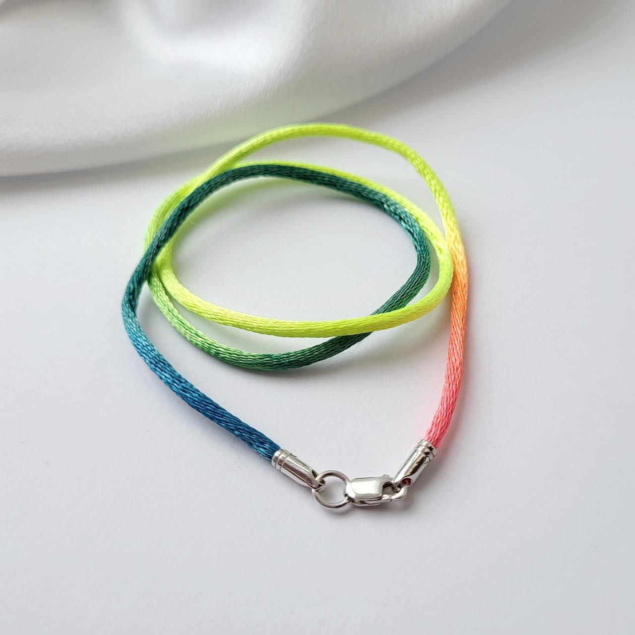 Шнурок на шею шелковый 2 мм 45 см 925 пробы 0,90 г (4014/1)