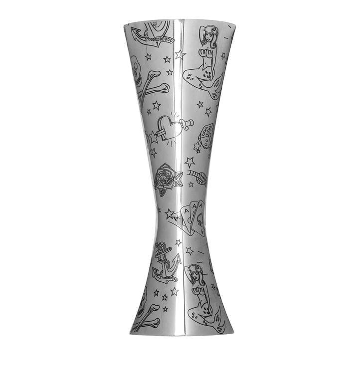 Джигер барный Urban Bar Aero тату литой с делениями гравированный 25/50 мл (UB3545)