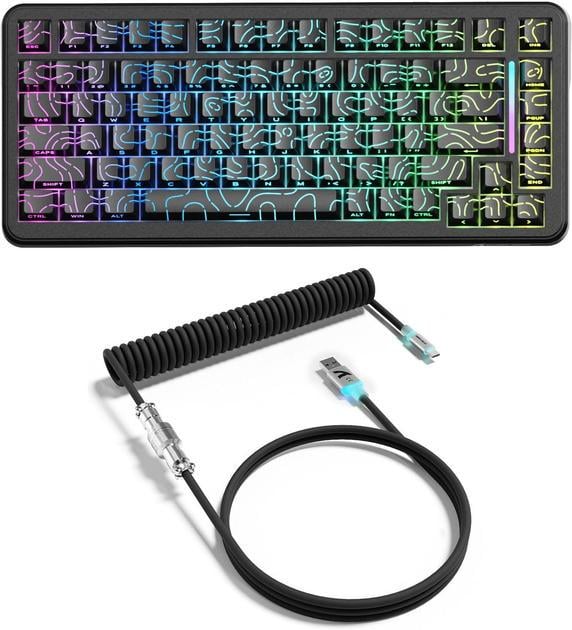 Клавіатура ігрова attack shark X82 PRO бездротова/магнітна/RGB-підсвічування Black (28780457) - фото 2