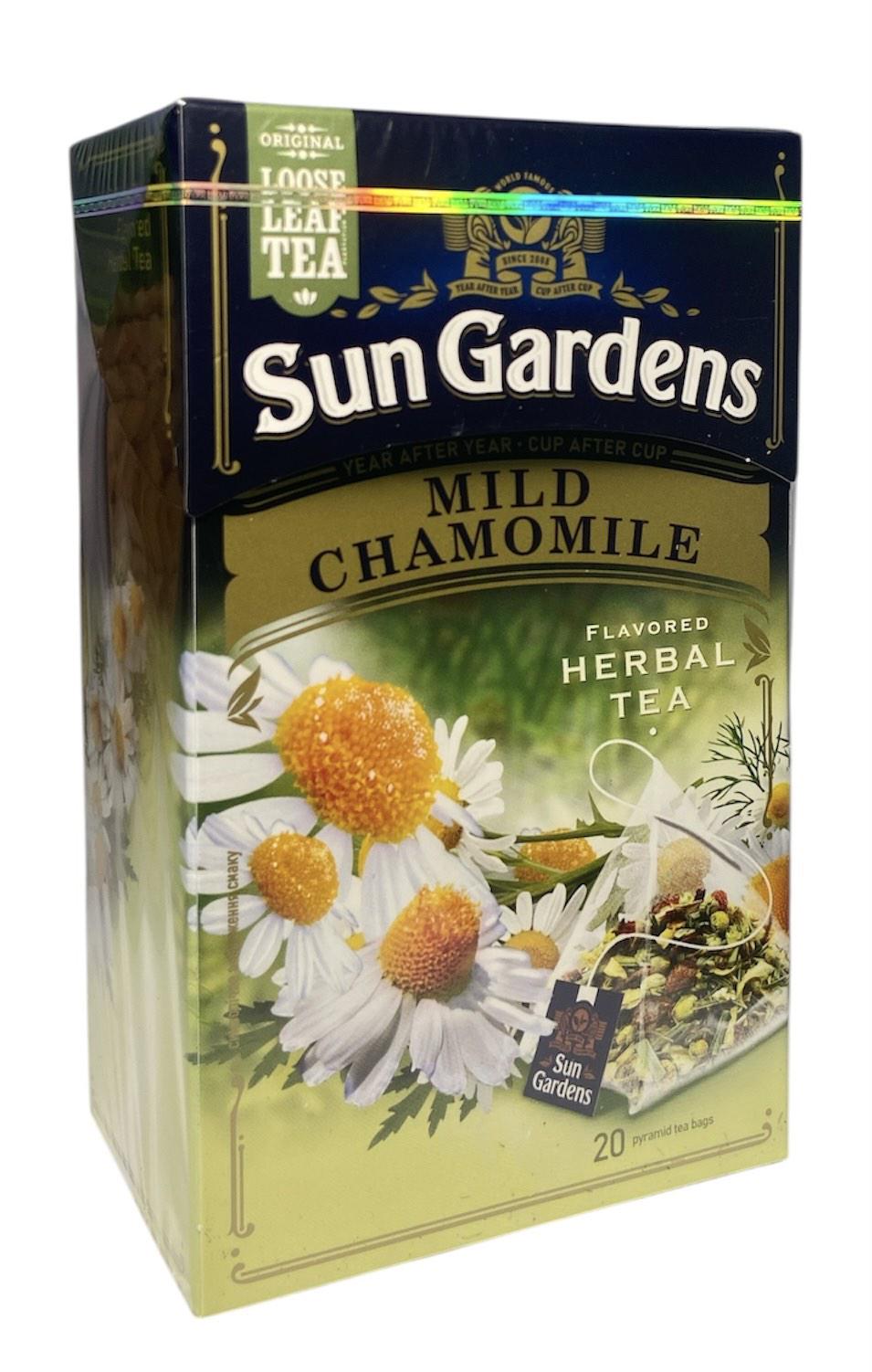 Чай квітковий Sun Gardens Mild Chamomite зі смаком яблука в пакетах-пірамідках 20 шт. (60648)