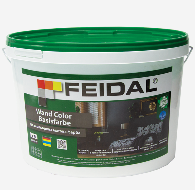 Фарба латексна безбарвна Feidal Wand Color Basisfarbe 9 л