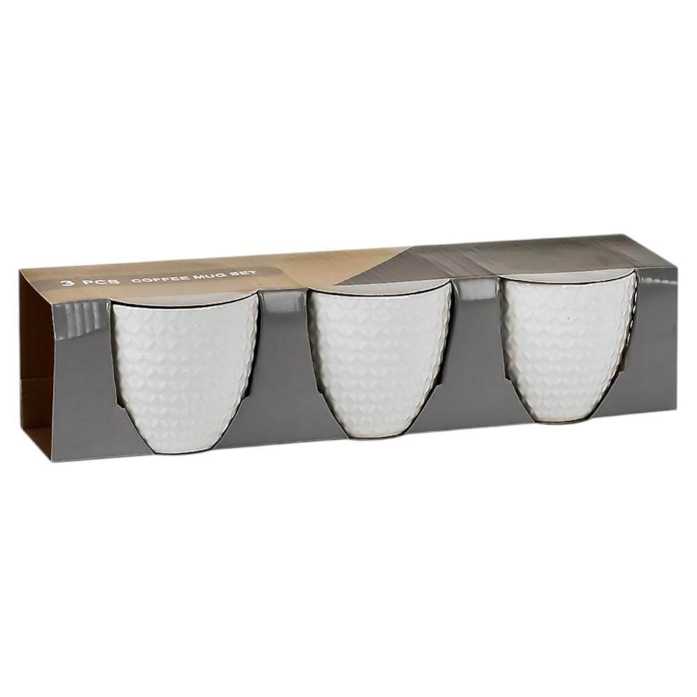 Чашки порцелянові Stenson White набір 3 шт. 260 мл 8,5х7,5 см Білий (R96391)