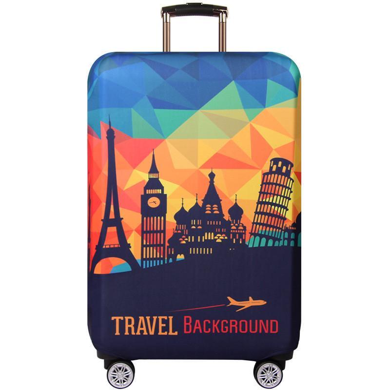 Чехол защитный для чемодана Travel Background с цветным принтом плотный тянущийся материал L (1821) Чехол защитный для чемодана Travel Background с цветным принтом плотный тянущийся материал L (1821)