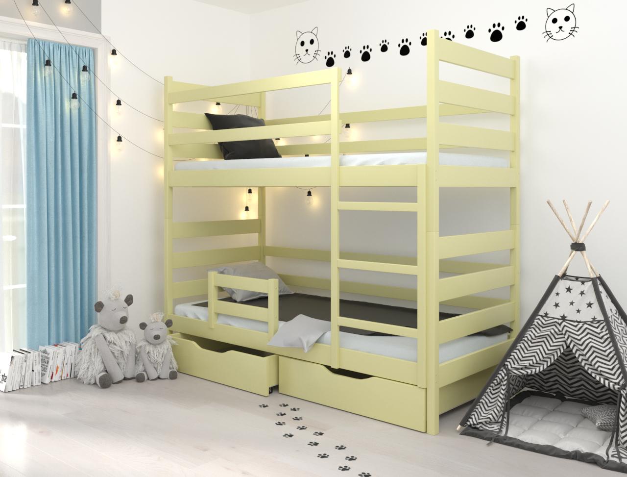 Кровать двухуровневая Luna mebli Амели 80x200 см Слоновая кость (38622)