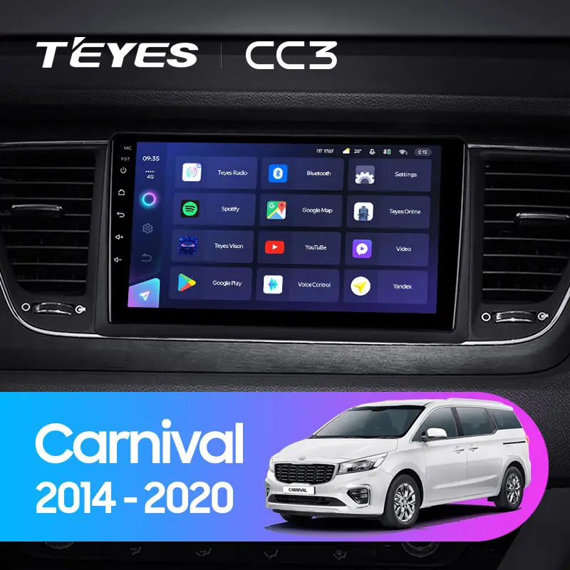 Автомагнитола штатная Teyes CC3 для Kia Carnival 2014-2020 Android 6/128 Гб с круговым обзором 360° вариант A (1664517298) - фото 3