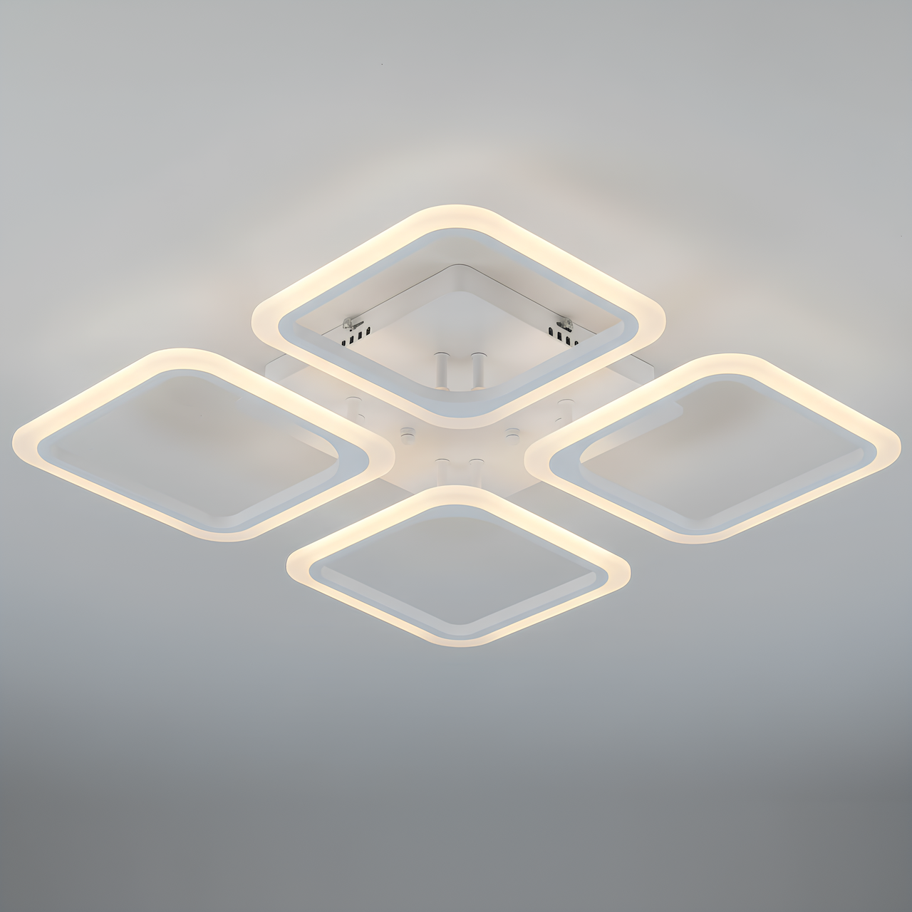 Люстра светодиодная Sirius 74W квадратной формы акриловая 3000-6500K с пультом Белый (6110-4 WT)