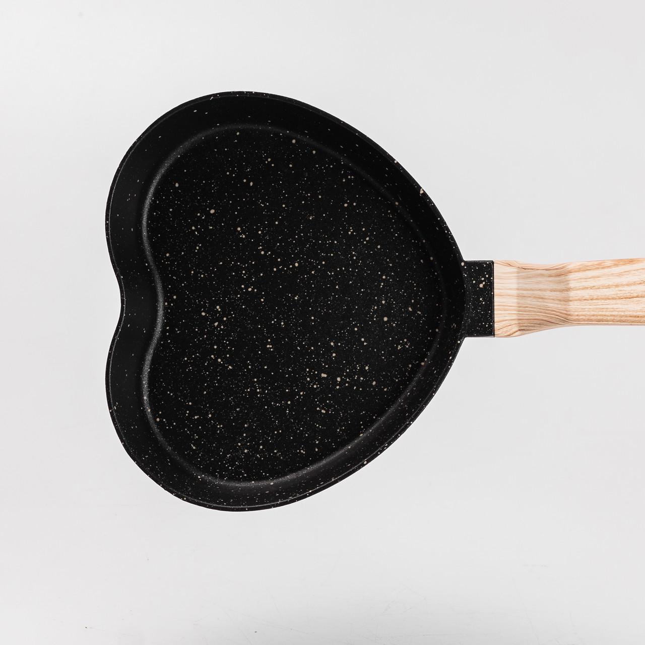 Сковорода в виде сердца с антипригарным покрытием 400 мл Черный - фото 3