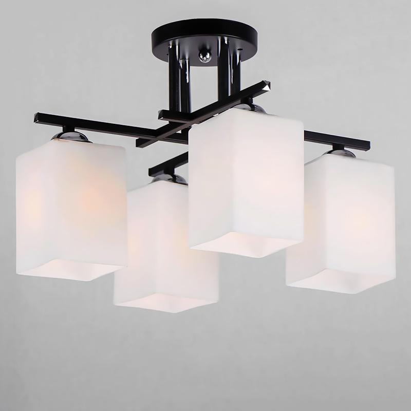 Люстра потолочная Light House  NM-15321/4 CR+BK+WT на четыре лампы Черный