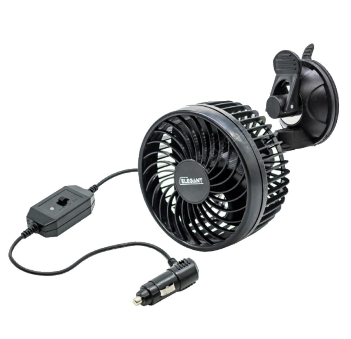 Вентилятор автомобильный на присоске Elegant Maxi EL 101 551 2 скорости 24 В 15 см (1887364930)