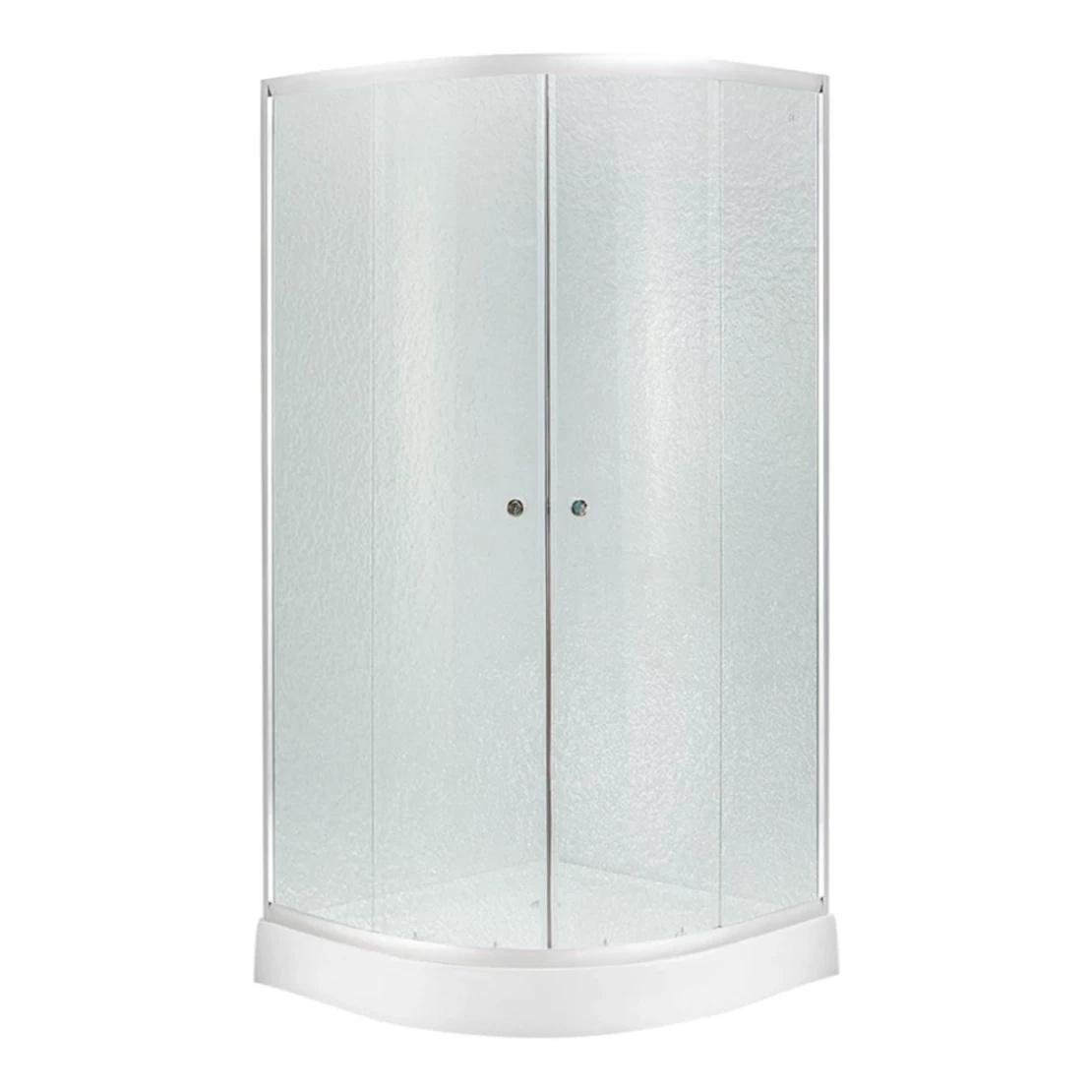 Душовий бокс Kroner KRP Harz C.F.F. 197,5х90 напівкруглий зі склом 4 мм з піддоном 90х90 см Білий (CV029560)