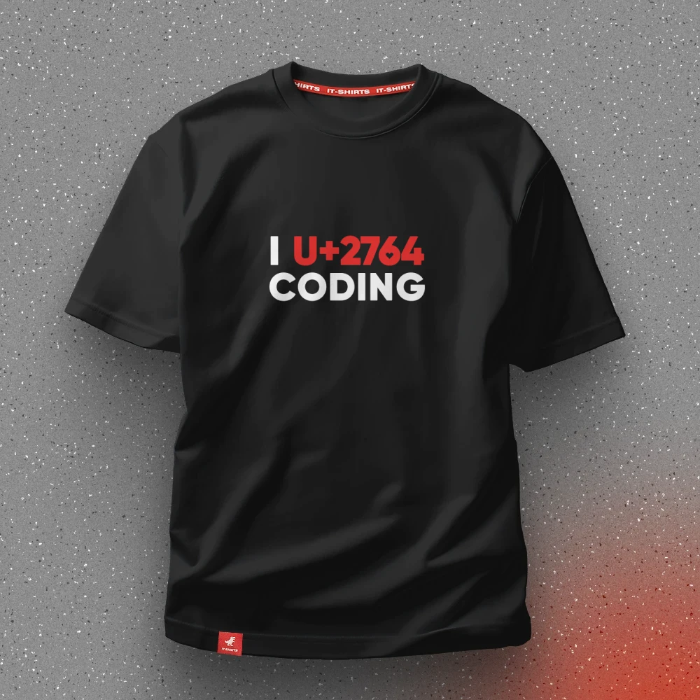 Футболка программиста I love coding с Юникодом сердечка L Черный (IT-033T-B-L)