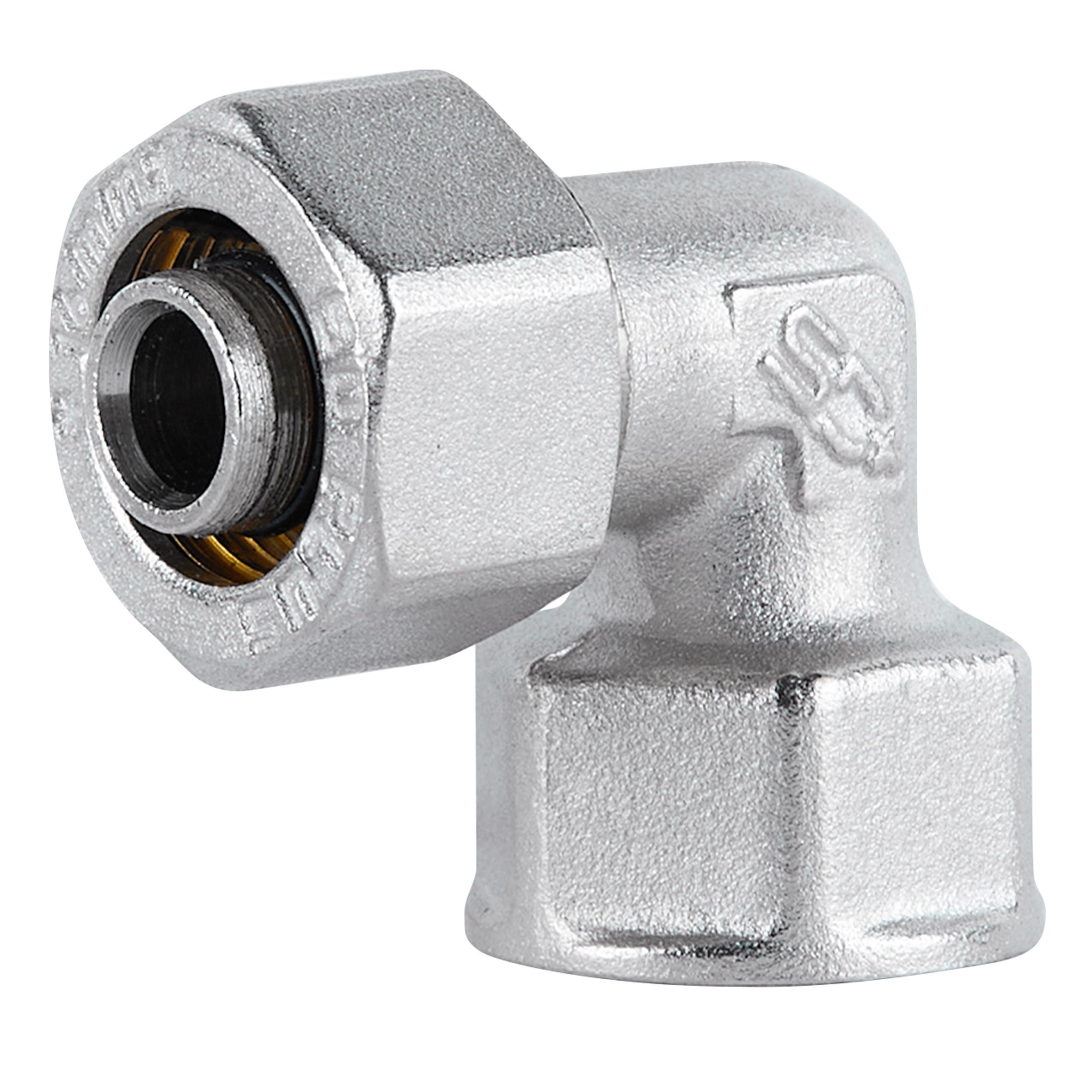 Угол латунный Thermo Alliance Standart 16х1/2"В никелированный для металлопластиковых труб (SD156W1615)