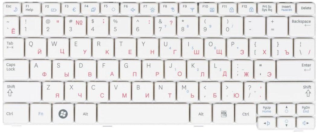 Клавиатура для ноутбука Samsung NF110 White
