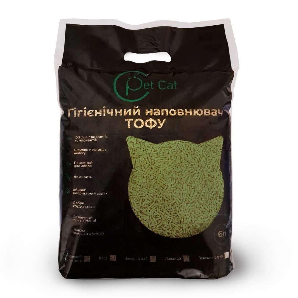 Наповнювач для туалету соєвий Pet Cat Зелений чай 6 л