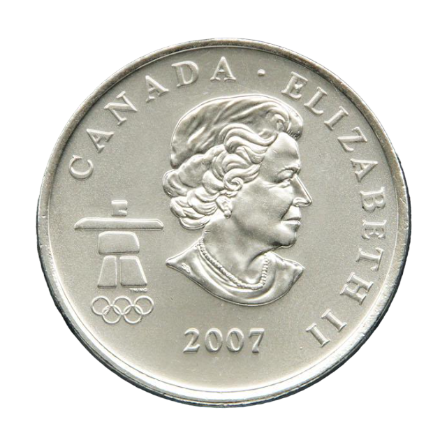 Коллекционная монета Канада 2007 25 центов Керлинг Ванкувер 2010 зимняя Олимпиада 2010