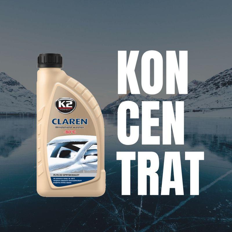 Омыватель стекла зимний K2 Claren Windshield Washer -80°С с нейтральным ароматом концентрат 1 л (2521302712) - фото 2